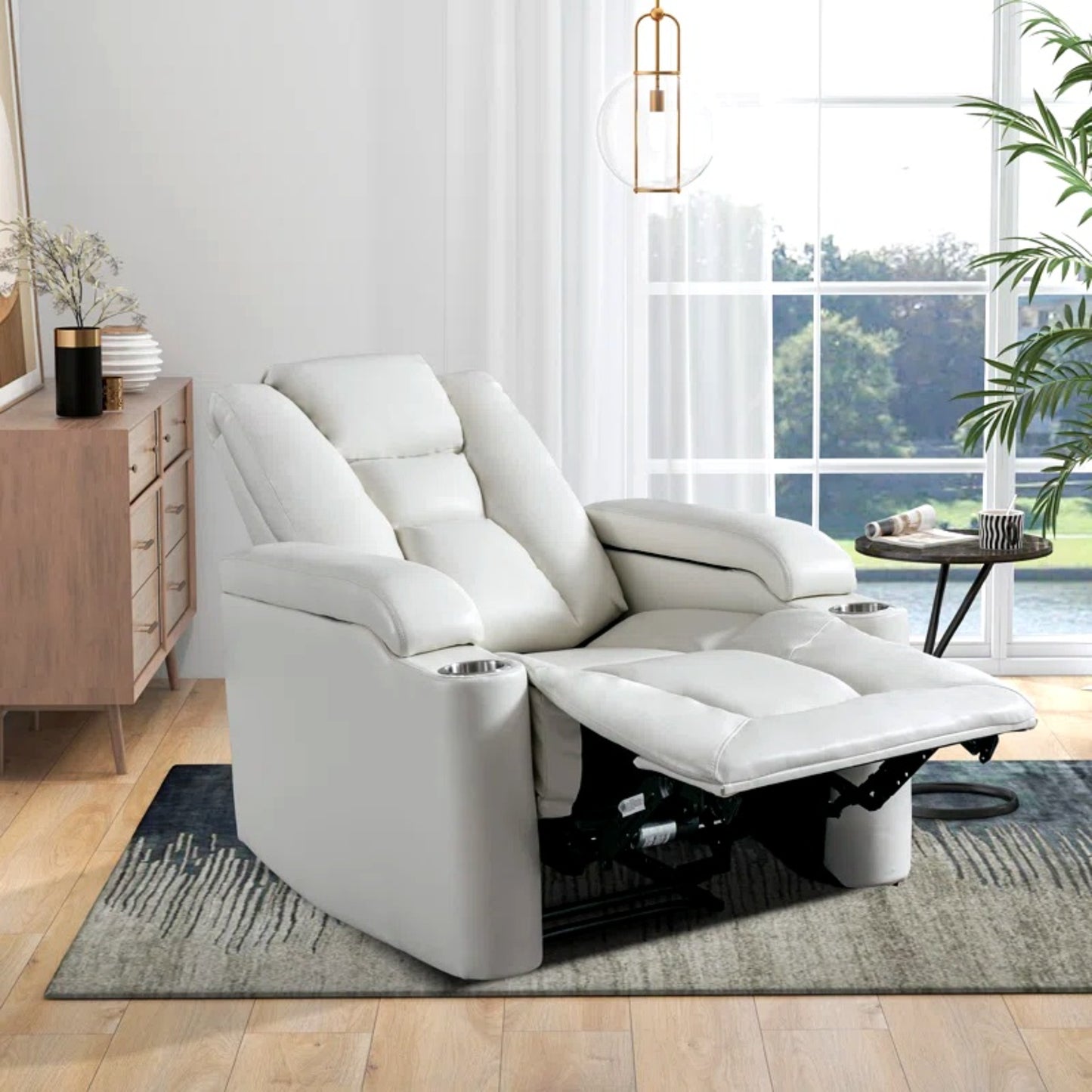 Faux Leather Power Home Theater Recliner