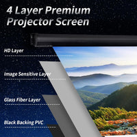 120 in Projector Screen Motorized Electric Projector Screen Black | 4:3 HD Pull down Projector Screen Automatic with Remote, Black Retractable Movie Screens Wall Mount Ceiling Outdoor Indoor