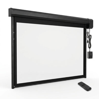 Motorized Projector Screen Engineered for Cinema Quality, 120 Inch, 4:3 HD Format, Remote Control, 4K Compatible