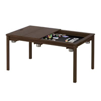Gaming Poker Table Built for Versatile Use, Solid Oak Wood, 4-6 Players, Removable Tops, 6 Cup Holders