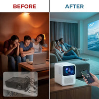 Portable LED Projector Portable Projector Smart TV WIFI Home Projector LED Projector — Before & After