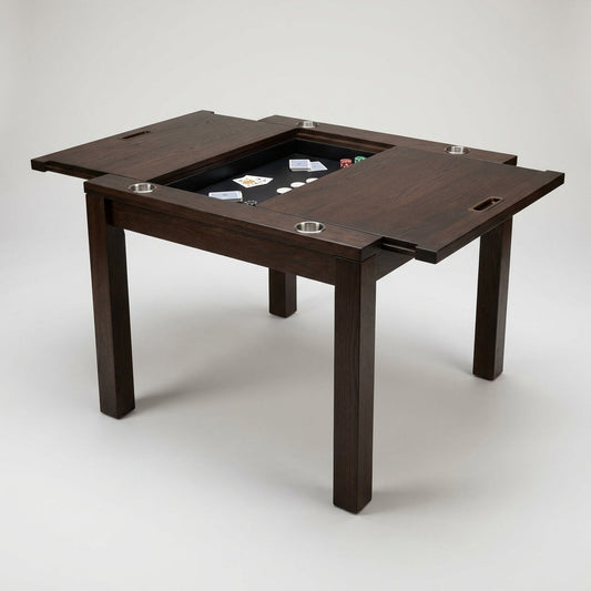 Wood Poker Table Convertible Gaming Table for 4-6 Players with Removable Tops — Studio Shot