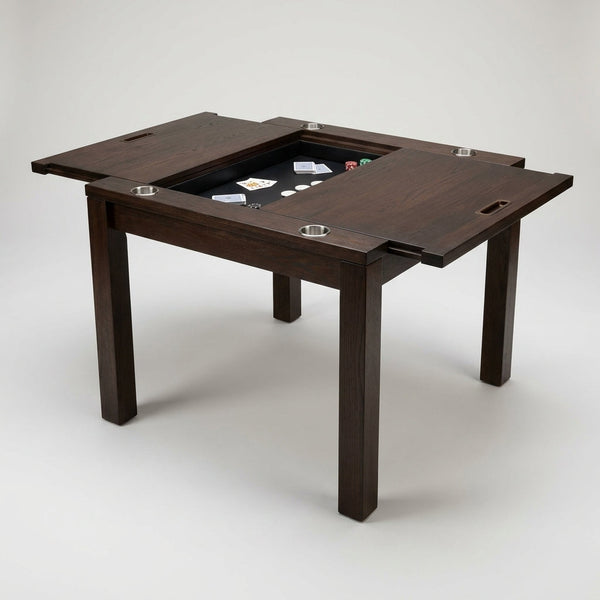 Wood Poker Table Convertible Gaming Table for 4-6 Players with Removable Tops — Studio Shot