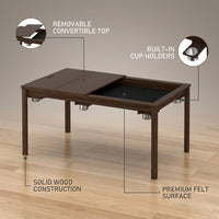Wood Poker Table Convertible Gaming Table for 4-6 Players with Removable Tops — infographic