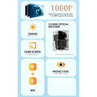 Portable LED Projector Built for Versatile Viewing, WiFi Smart TV Features, Compact Design, Multi-Device Connection